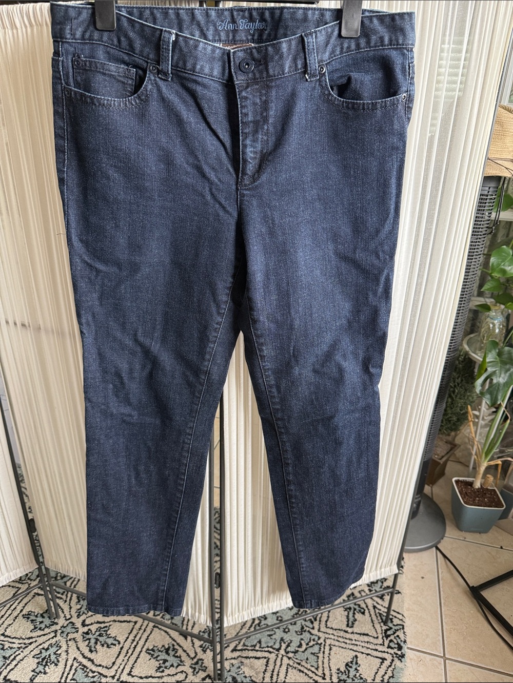 Ann Taylor Lindsay Waist Dark Blue Denim Jeans